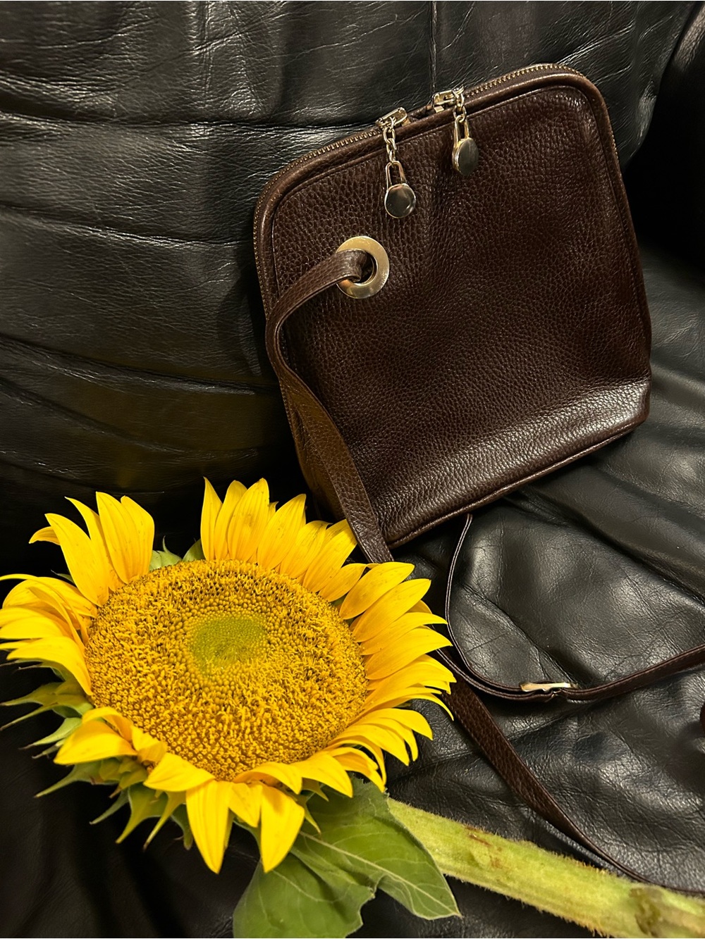 Classic Brown Leather Crossbody Bag - Women's Shoulder Bag
